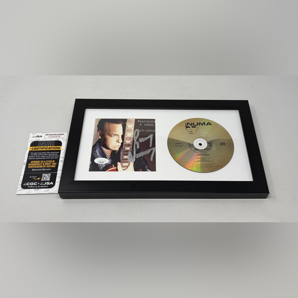 Gary Numan signed Machine and Soul CD Cover Framed JSA COA